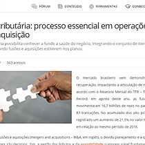 Reviso tributria: processo essencial em operaes de fuso e aquisio